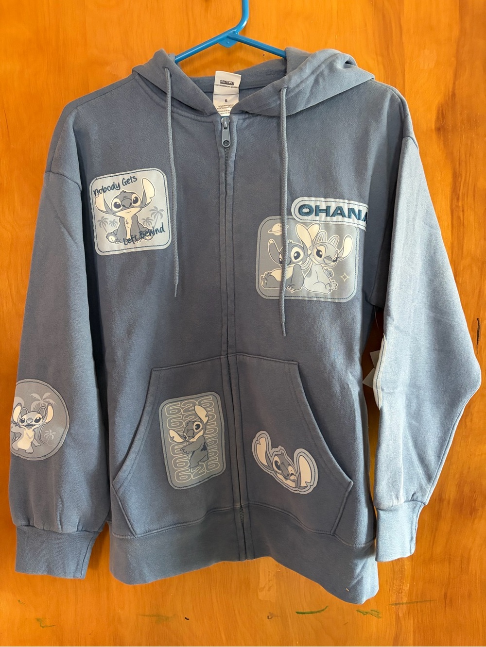Ohana Stitch Blue Zip Hoodie